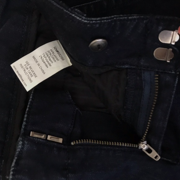 Anthro Level 99 Dark Wash Straight Leg Denim Jeans Size 27 - Picture 3 of 5